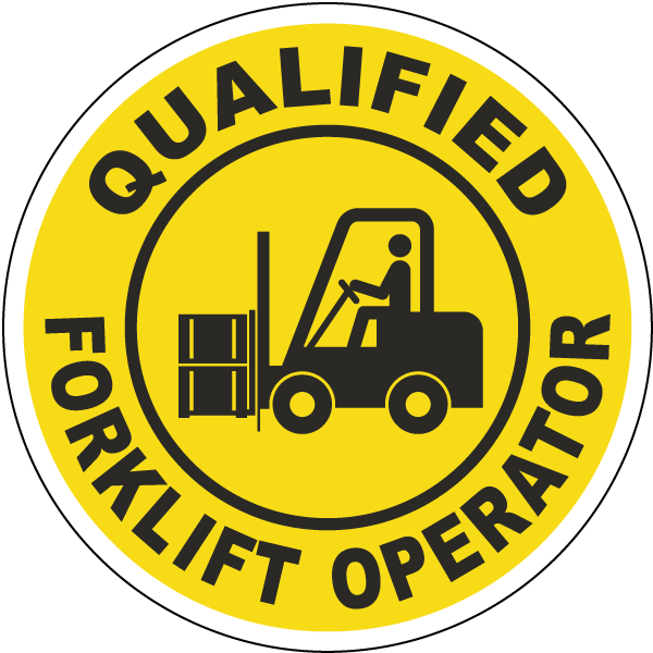 Qualified Forklift Operator Hard Hat Sticker