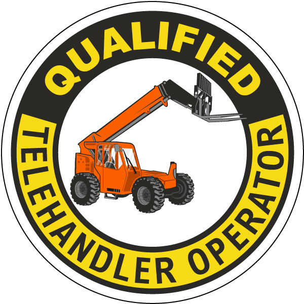 Qualified Telehandler Operator Hard Hat Sticker