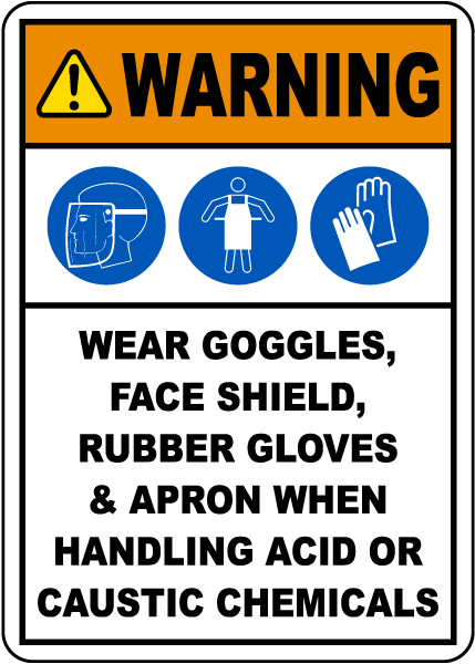 Warning Acid PPE Sign
