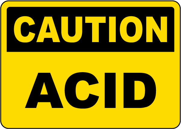 Caution Acid Sign