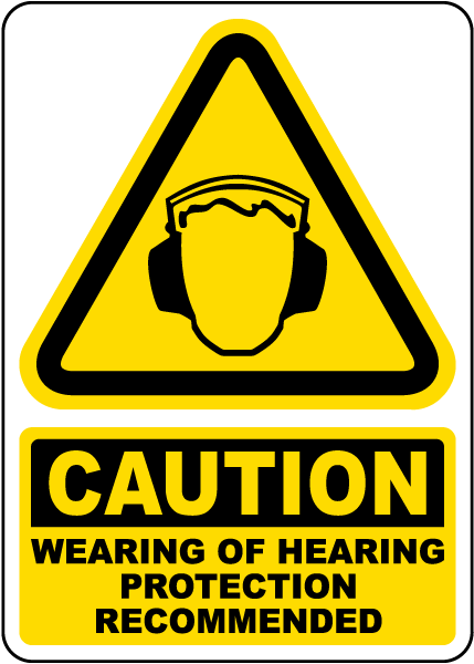Wearing Of Hearing Protection Recommended Sign
