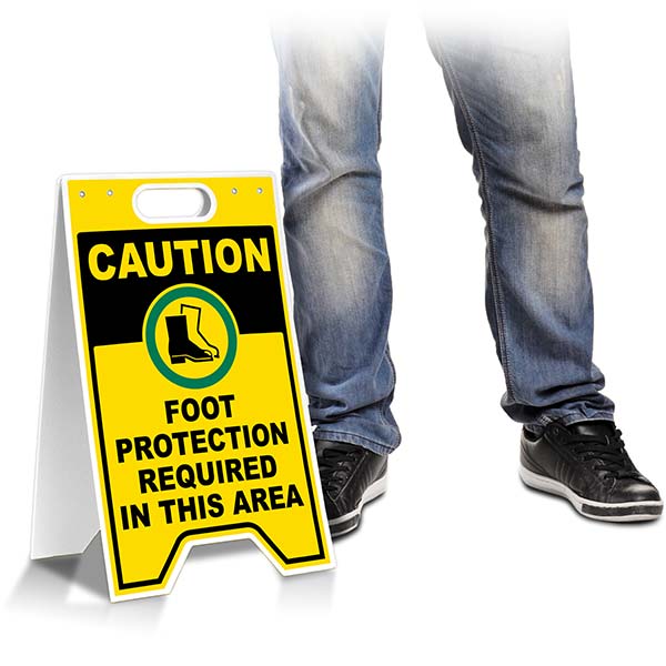 Foot Protection Required In This Area Floor Sign