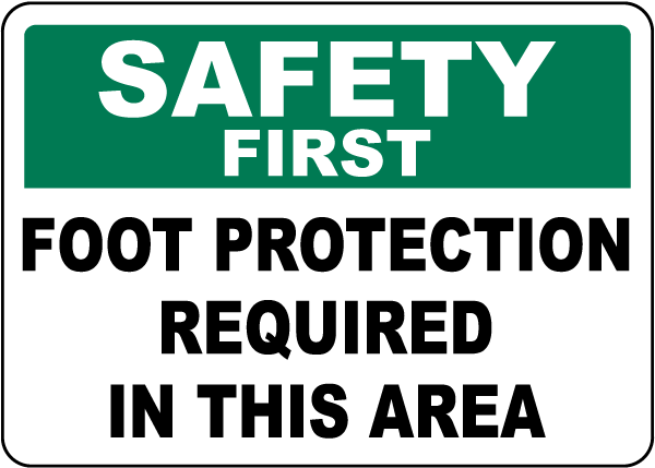 Foot Protection Required In This Area Sign