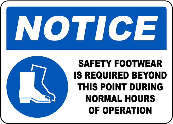 SafetyFootwear Is Required Sign