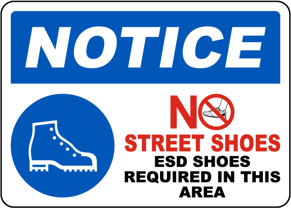 ESD Shoes Required Sign