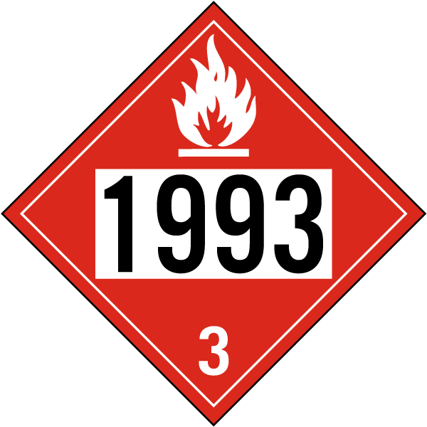 UN # 1993 Class 3 Flammable Liquid
