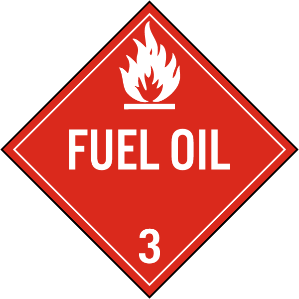 Fuel Oil Class 3 Placard