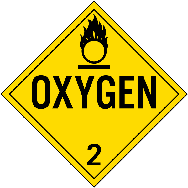 Oxygen Class 2 Placard