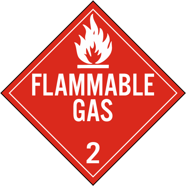 Flammable Gas Class 2 Placard