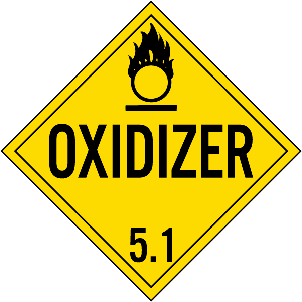 Oxidizer Class 5.1 Placard