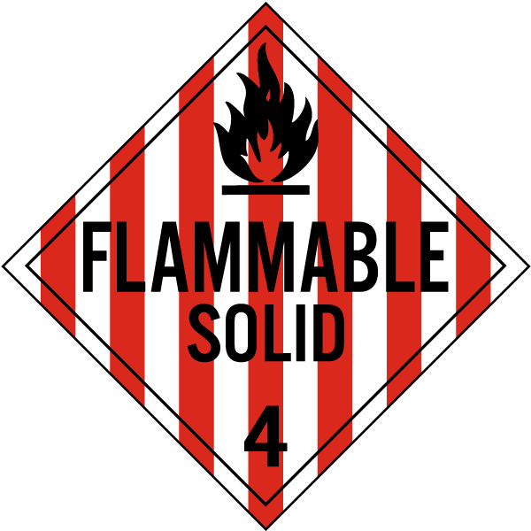 Flammable Solid Class 4 Placard