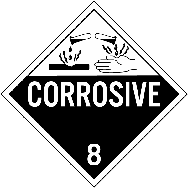 Corrosive Class 8 Placard