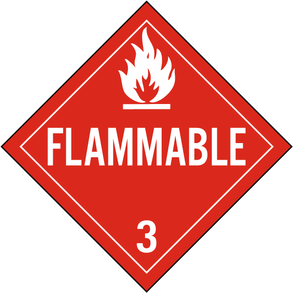 Flammable Class 3 Placard