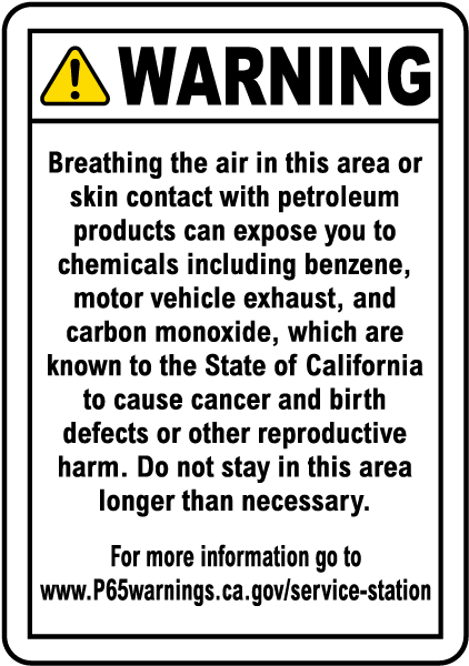 Service Station Warning Sign