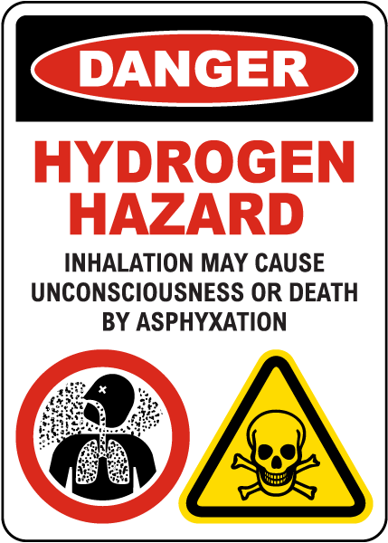Danger Hydrogen Hazard Sign