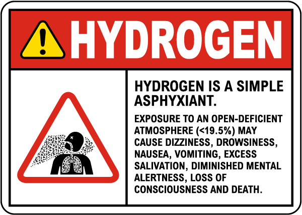Hydrogen Is A Simple Asphyxiant Sign