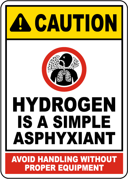 Caution Hydrogen Is A Asphyxiant Sign