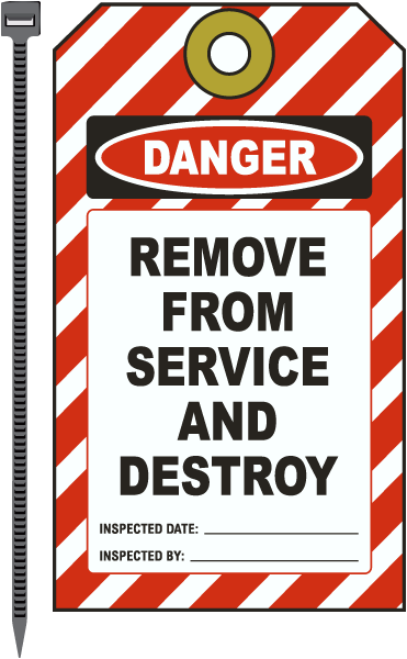 Danger Remove From Service Tag