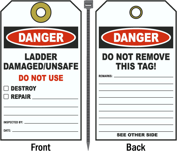 Danger Ladder Damage/Unsafe Tag