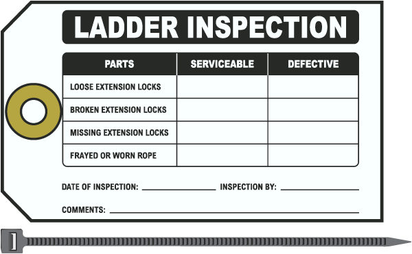 Ladder Parts Inspection Tag