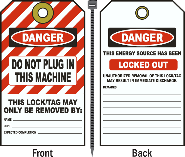 Danger Do Not Plug In This Machine Tag