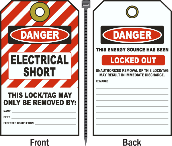 Danger Electrical Short Tag