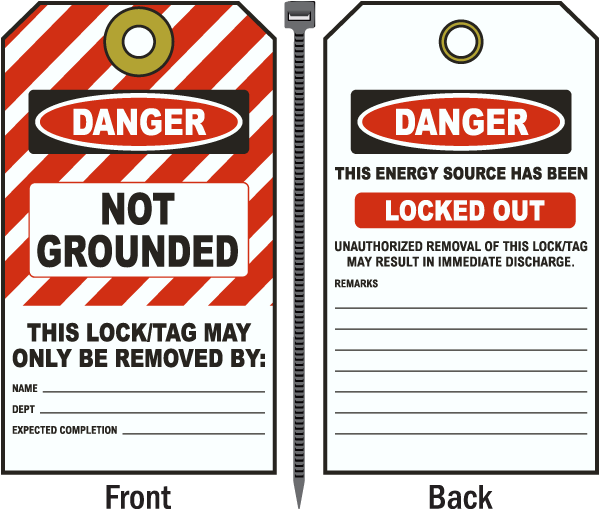 Danger Not Grounded Tag