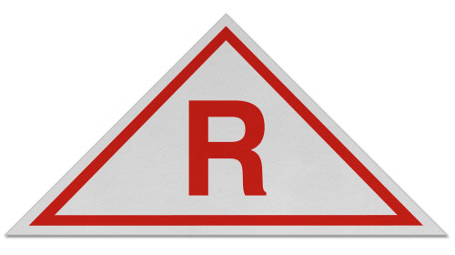 White / Red NJ Roof Truss Sign