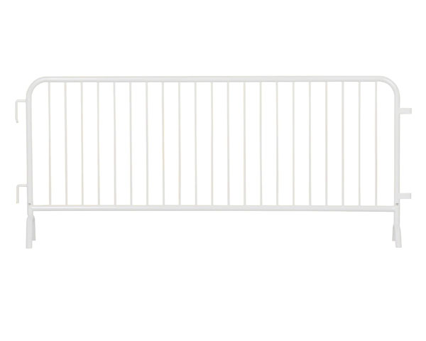 8.5 ft White Interlocking Steel Barricade