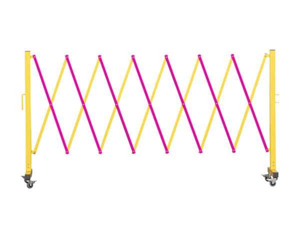 Yellow Magenta Expandable Metal Barricade