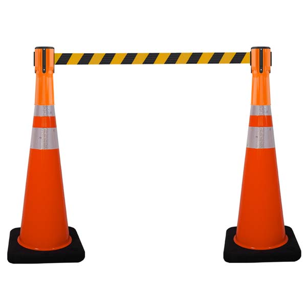 Cone-Mounted Retractable Belt Barrier