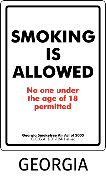 Georgia No Smoking Sign