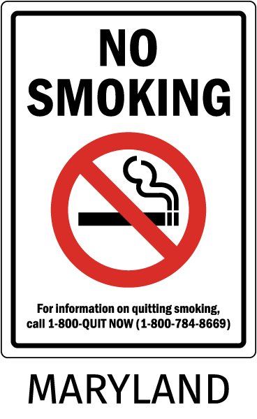 Maryland No Smoking Sign