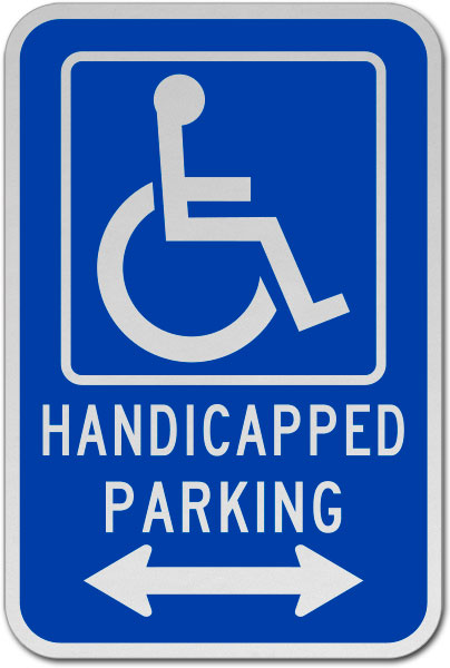 Handicapped Parking Sign (Double Arrow)