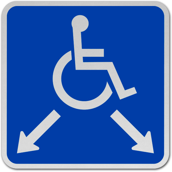 Handicap Parking Double Arrow Sign