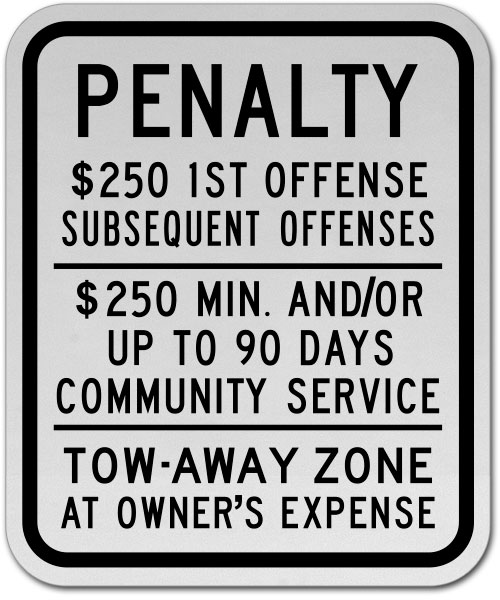 New Jersey Accessible Parking Penalty Sign