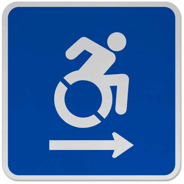 Accessible (Right Arrow) Sign