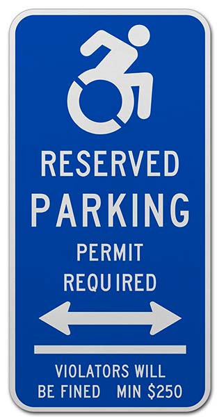 Connecticut Handicap Parking Sign (Double Arrow)