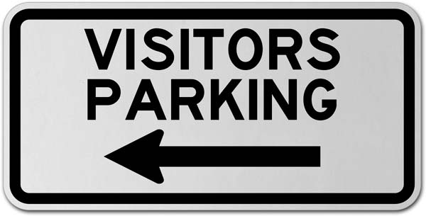 Visitors Parking (Left Arrow) Sign