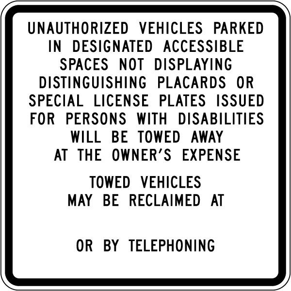 California Accessible Parking Sign