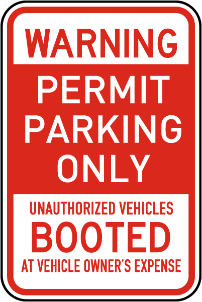 Permit Parking Only Others Booted Sign