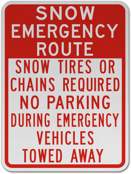 Snow Emergency Route Sign