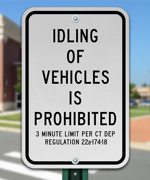 Idling of Vehicles Is Prohibited Sign