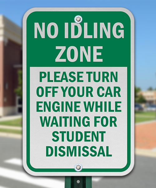 No Idling Zone Please Turn Off Engine Sign