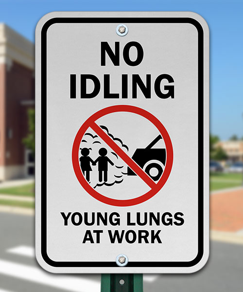 No Idling Young Lungs At Work Signs