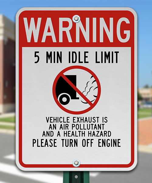 Warning 5 Min Idle Limit Sign