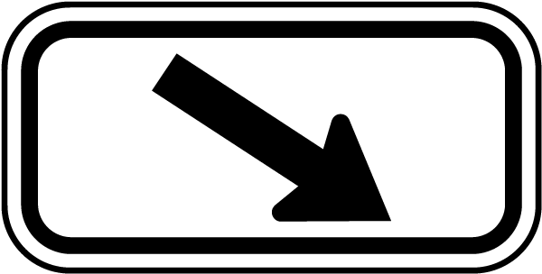 Black Diagonal Right Arrow Sign