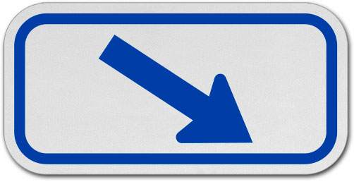 Blue Diagonal Right Arrow Sign