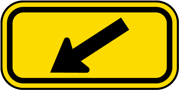 Black / Yellow Diagonal Arrow Sign
