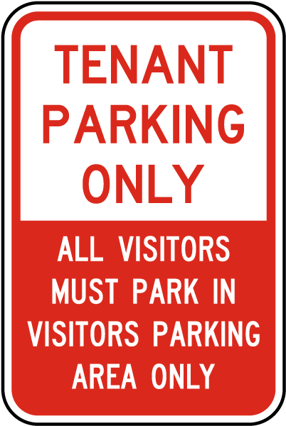 Tenant Parking Only Signs